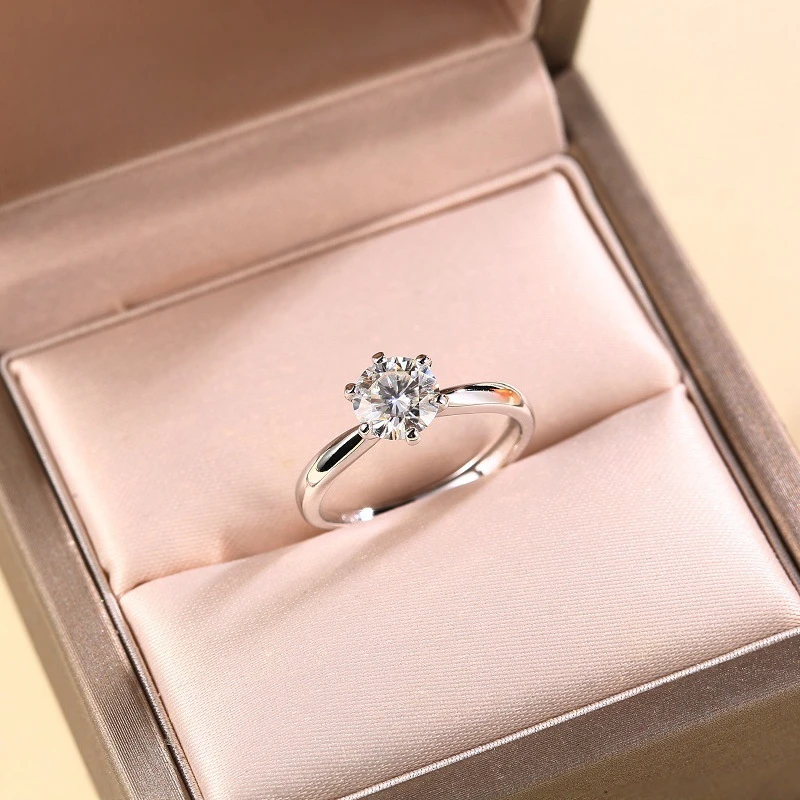

Best Selling Women's S925 Sterling Silver Minimalist Open Ring Six-Prong Moissanite Ring Trendy Jewelry | Free Shipping