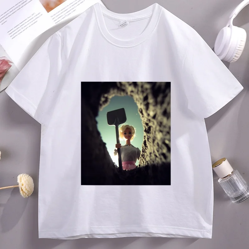

Funny Distressed Doll Face Meme T-Shirt Cotton Short Sleeve Round Neck Tshirt Casual Soft Round Neck T-shirts Mans Clothing