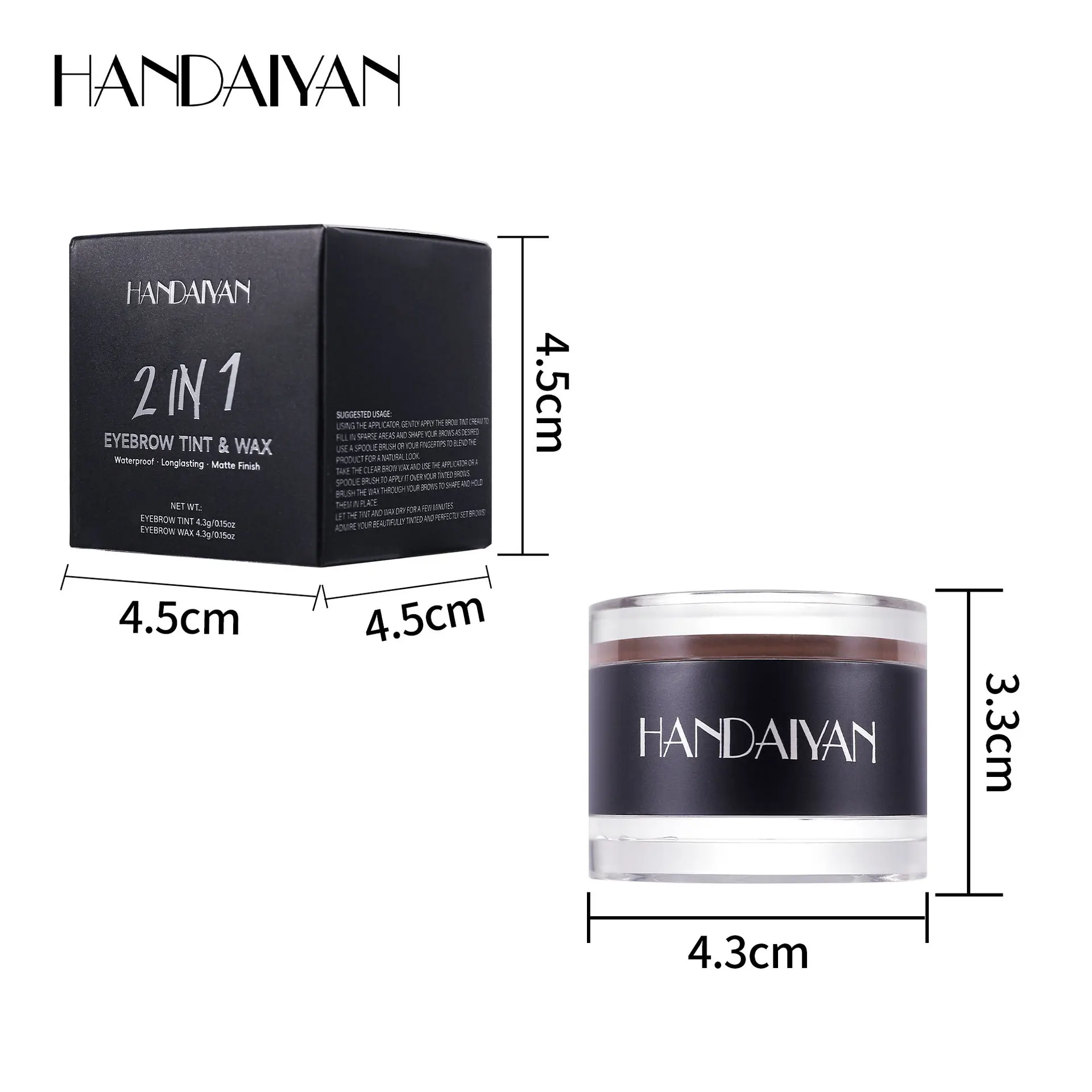 8-kleuren 2-in-1 Vaste Type Wenkbrauw Wax en Gel Crème Waterdichte Langdurige Wenkbrauw Gel Make-up Gemakkelijk te Gebruiken Als Vrouwen Gift