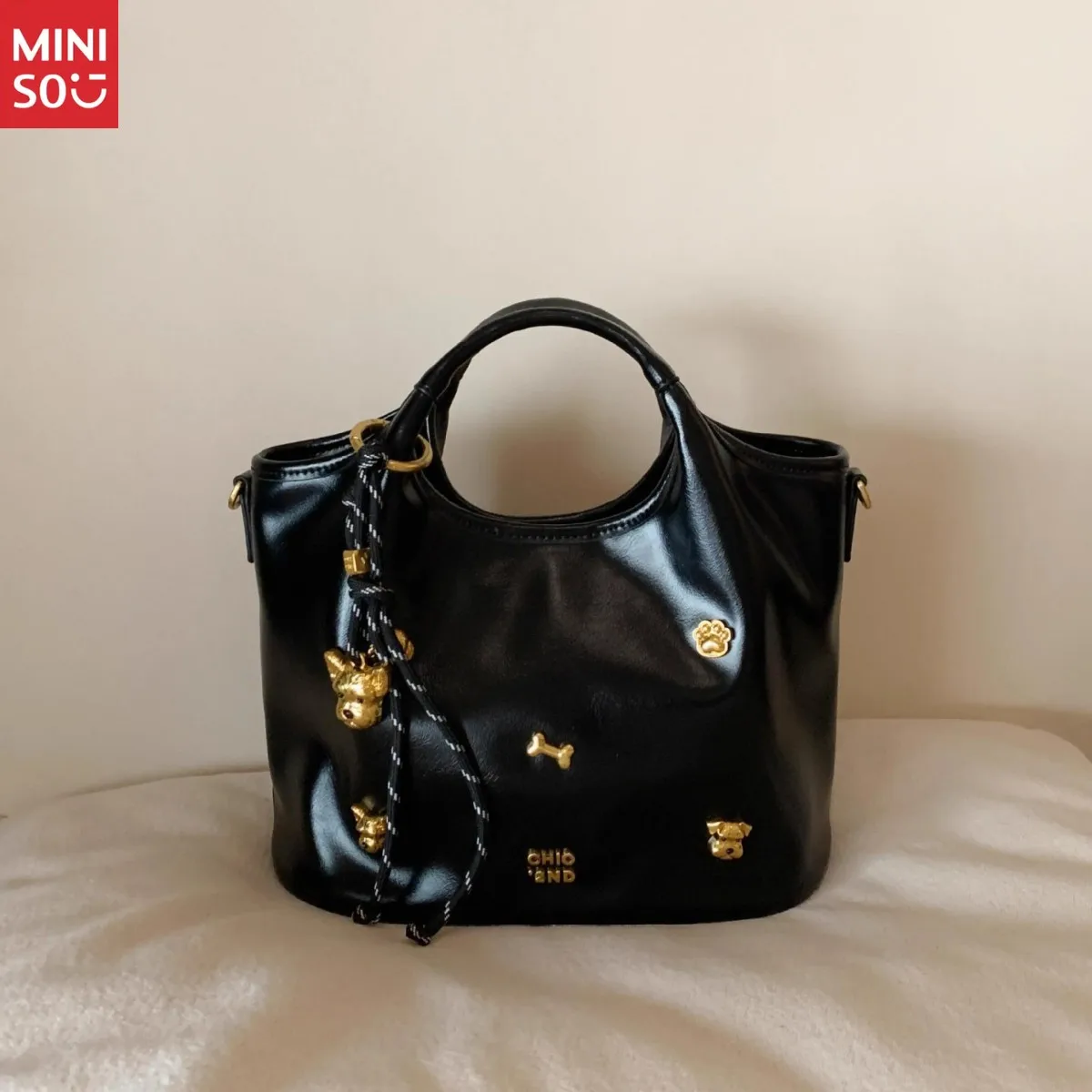 Miniso Hyde Park Bread Dog Tote Bag, Cute Animal Crossbody & Shoulder Bag for Women