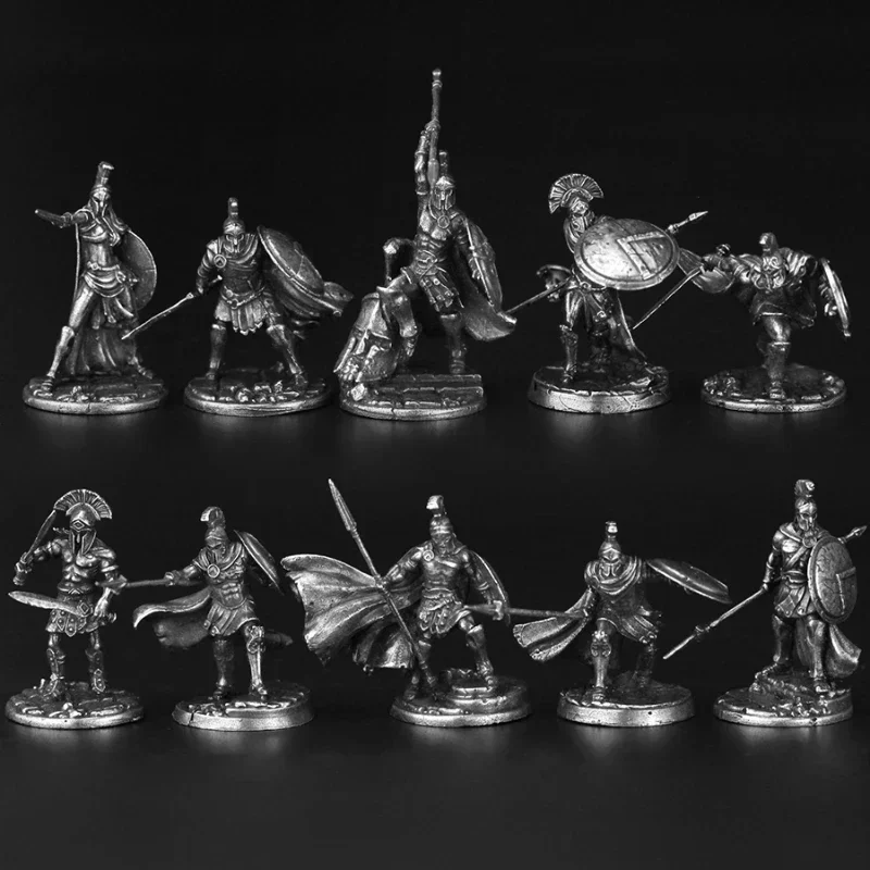 Pièces d'échecs de bureau en métal, accessoires miniatures de décoration, affaires militaires, soldat, modèle de jeu de société, figurines d'action, jouets de décoration