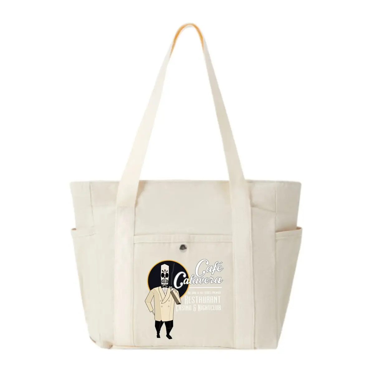 حقيبة كتف نسائية عصرية بتصميم هيكل عظمي من Café Calavera حقيبة كتف ذات سعة كبيرة للطلاب