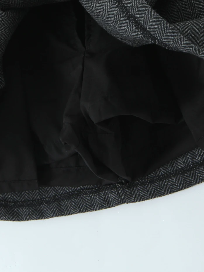 하이웨이스트 아메리칸 레트로 체크 울 A라인 스커트 여성용 가을 겨울 슬림핏 안티라이트 바디 스커트