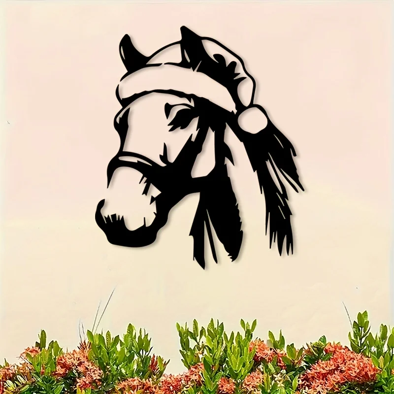 Metal Wall Art Galloping Horse Iron Sculpture Durable Living Room Garden Fence Decor Animal Lovers Housewarming Birthday Gift