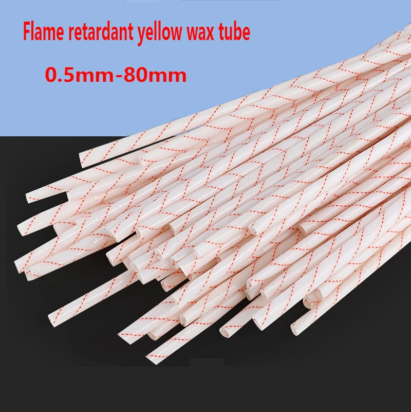 

Free shipping 1M/lot Flame Retardant Yellow Wax Tube,High Temperature Resistant Cable Sleeve for Electronics DIY