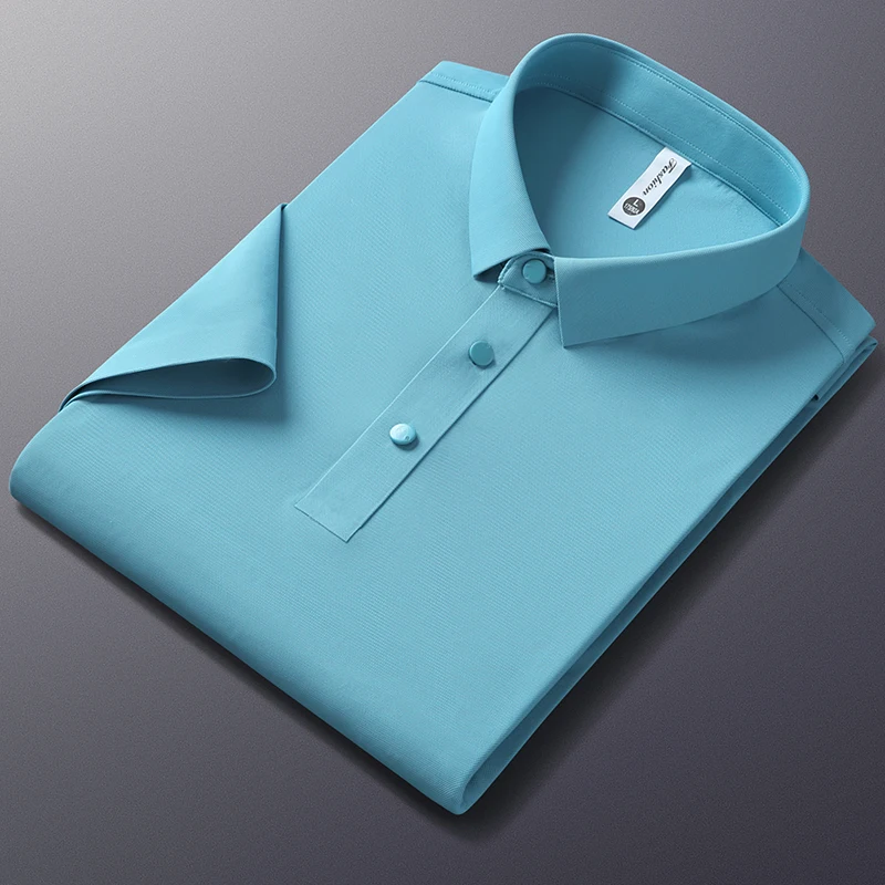 

M 4XL Men's Shirts Polo New Summer Business Casual Short Sleeve Polo Shirt Man Easy Care Polo Man Shirt Short Sleeve Soft Cozy