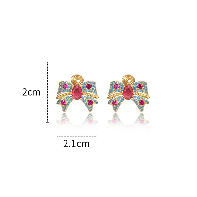 

Retro design colorful bow ear clip for women without ear holes, new light luxury high-end feeling, niche ear bone clip