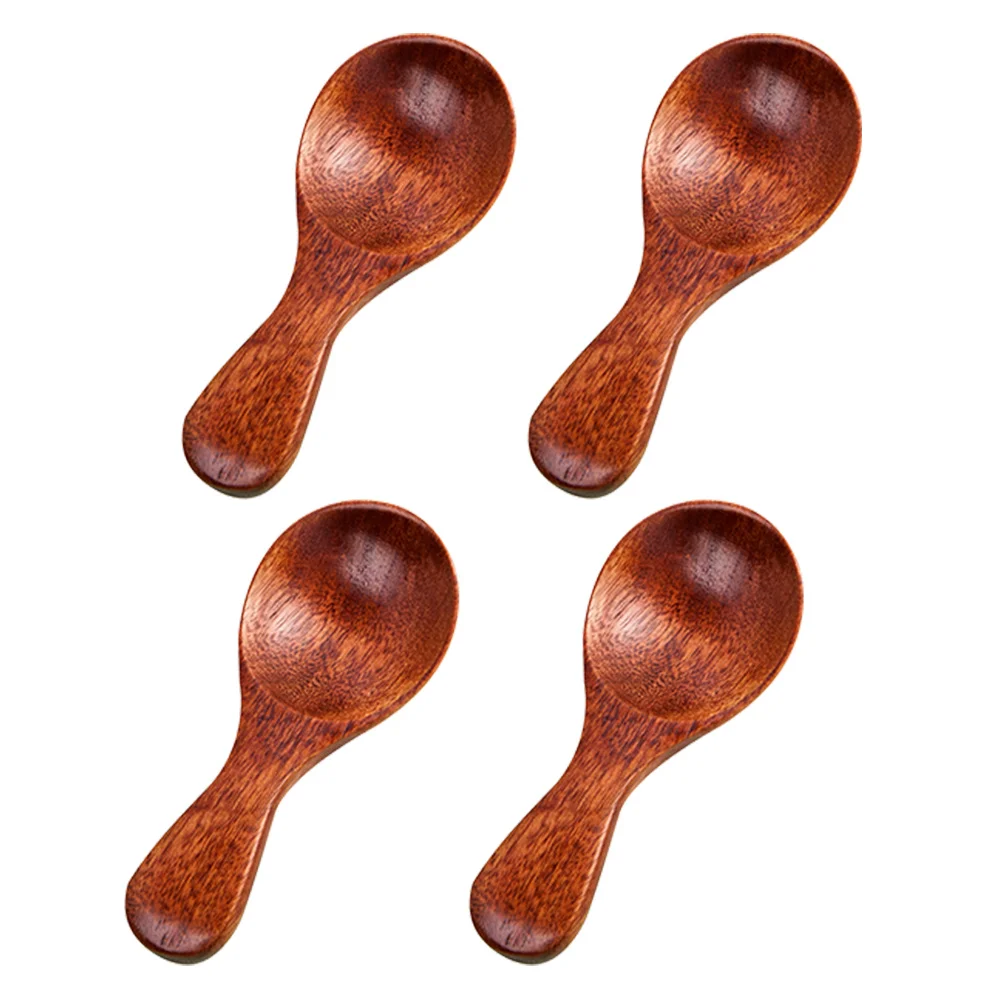 

4Pcs Wooden Spoons Small Teaspoons Milk Powder Dessert Spoons Heat Insulated Kitchen Practical Tool Wooden Teaspoons