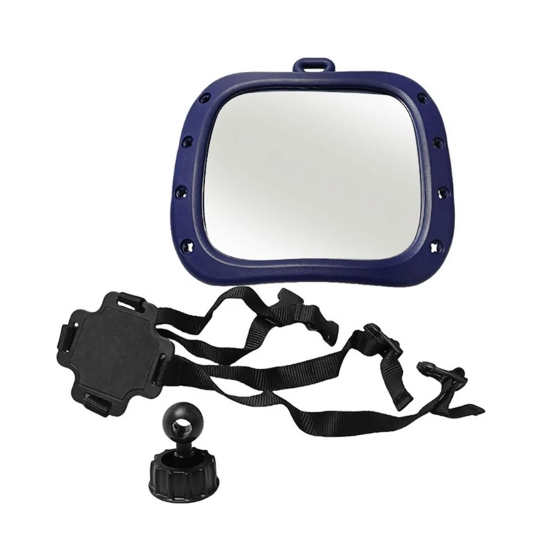 1 Set Wide View Baby Carseat Mirror for Rear Facing Safety with Fixing Strap Buckle Mount 2 Ways Easily Installation