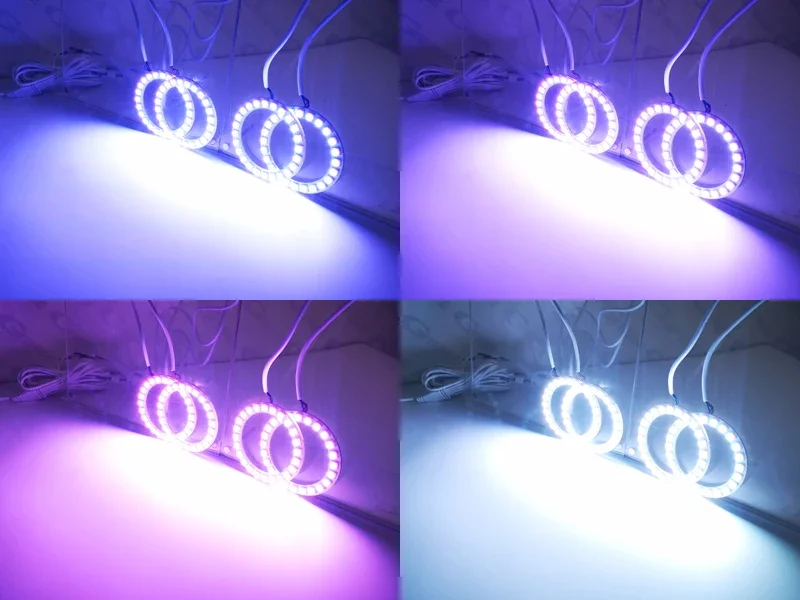 현대 투싼 TL TLE 2015 2016 2017 2018 블루투스 호환 앱, 멀티 컬러 울트라 브라이트 RGB LED 엔젤 아이즈 헤일로 링