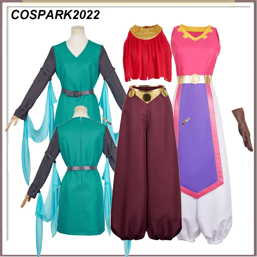 Adult Fantasia Princess Link Cosplay Costume Vest Pants Earrings Halloween Carnival Party Suit Women Elf Dress Hat Outfits