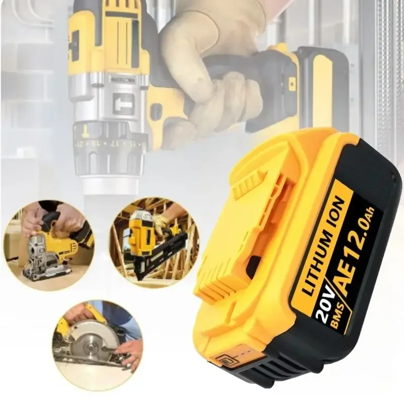 Сменный литий-ионный аккумулятор для DeWalt MAX DCB205 DCB201 DCB203, 20 в 12,0 Ач/18650 Ач/Ач