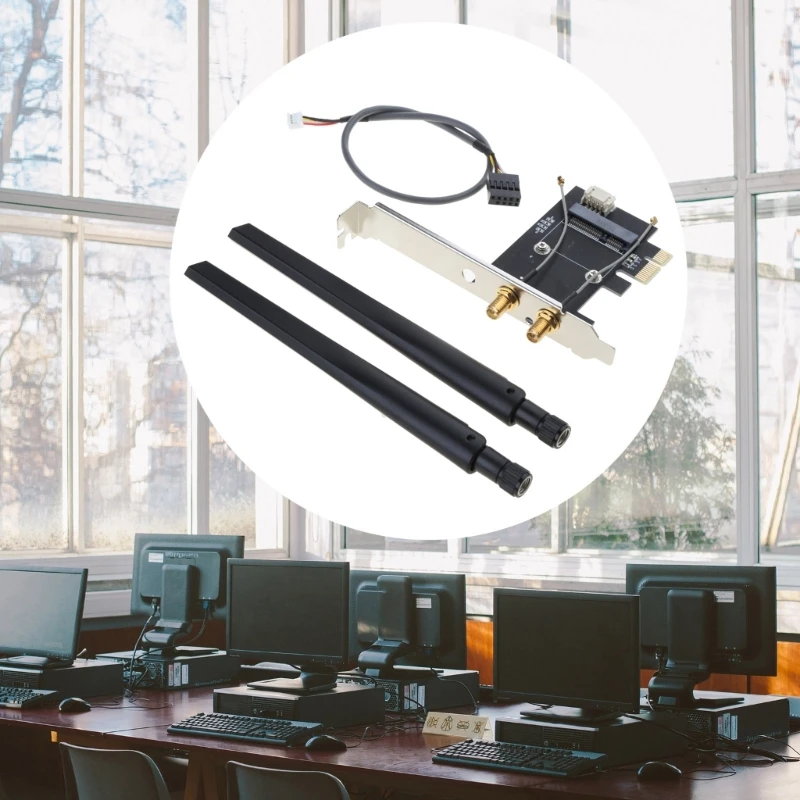 Mini Pcie to PCI-E Converter WiFi Wireless Card Add WiFi and Bluetooth-compatible to Desktop Perfect for Desktop