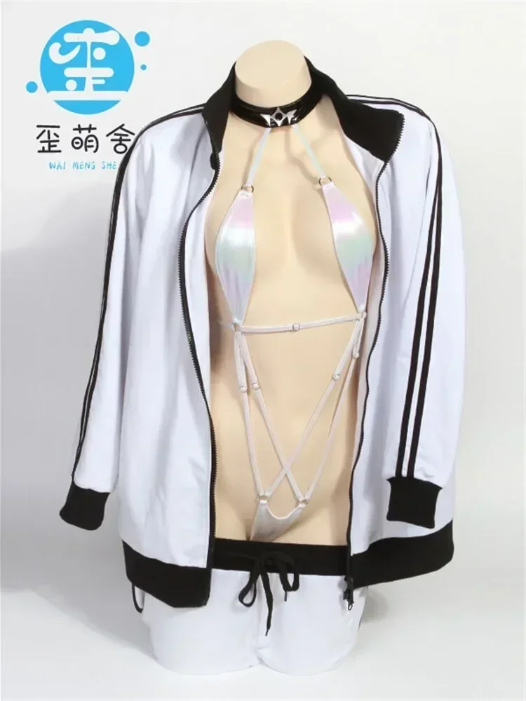 

Anime Azur Lane Kear-chi Cosplay Costume Hoodies Bikini Set Waimengshe Sportswear Broadcast Operation Dishwasher 1910 Costumes