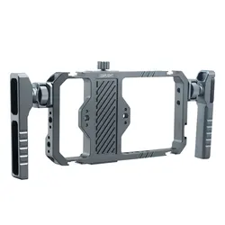 Leaplight Phone Rig Cage with Dual Handles Phone Stabilizer Tripod Mount Bracket for Vlog Video Recording Photography