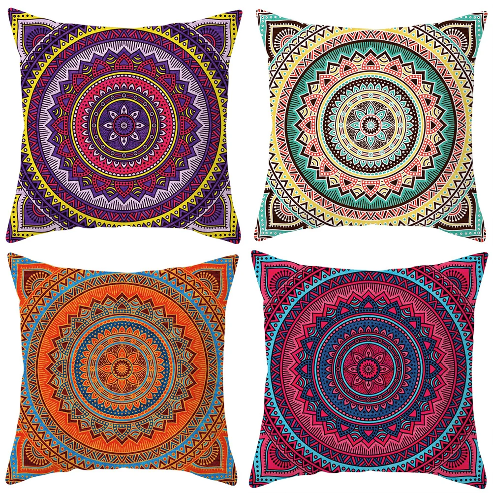 

Mandala Pattern Cushion Cover Colorful Bohemia Throw Pillow Decorative Pillowcase Retro Sofa Pillow Case Home Decoration