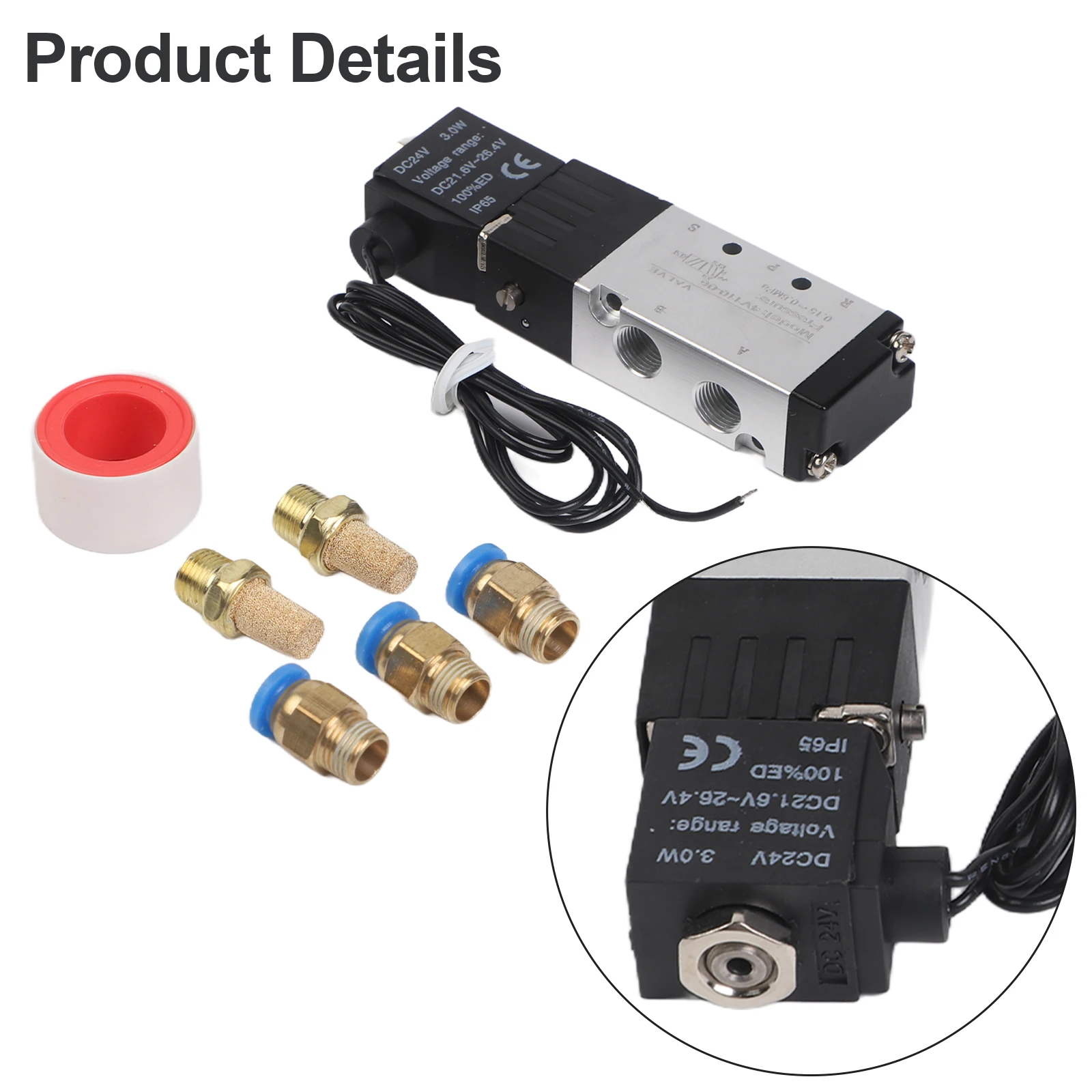 24V DC ソレノイドバルブ 2 ポジション 5 ウェイ、アルミニウム構造と高性能用の統合濾過機能付き
