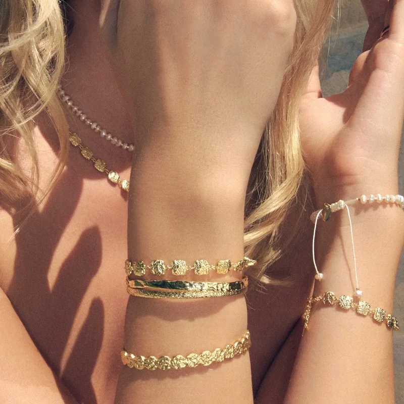 

Fashion Stainless Steel Small Square Chain Bracelet Necklace Jewelry Sets Women Rust Proof Personalized Charm Jewelry Gift