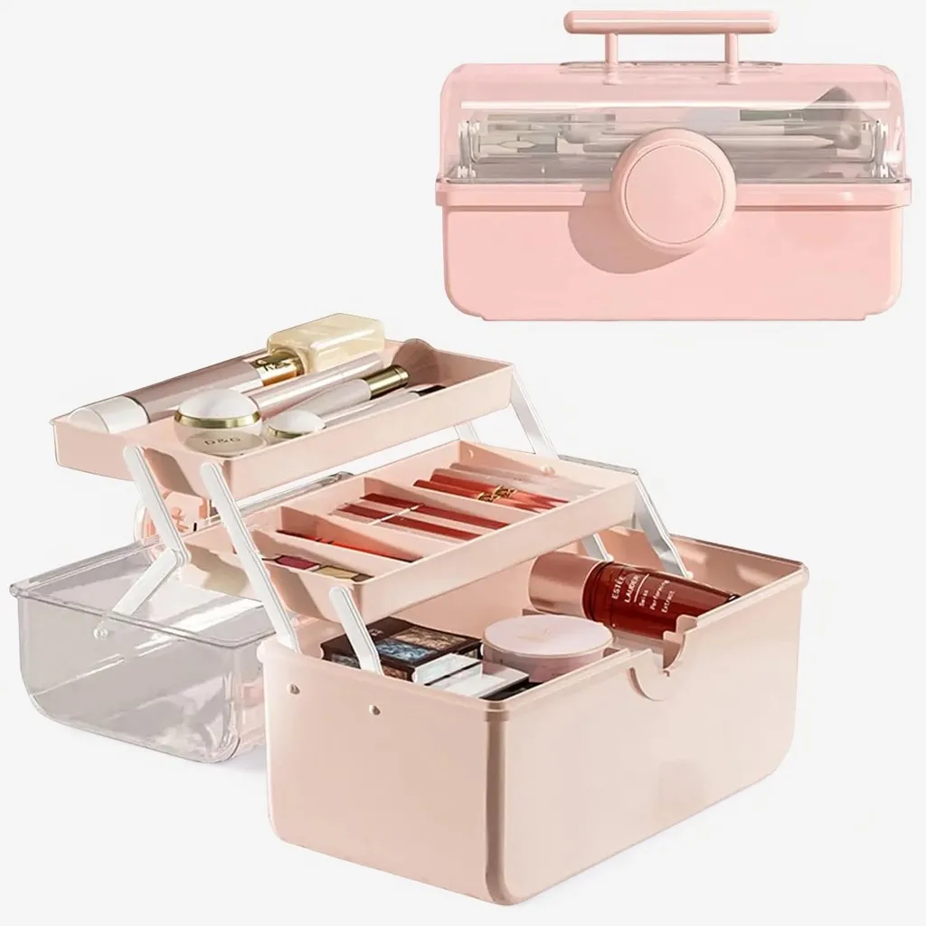 Large Capacity Cosmetic Storage Box Internet Famous Plastic Dustproof Transparent Desktop Portable Medicine Storage Box