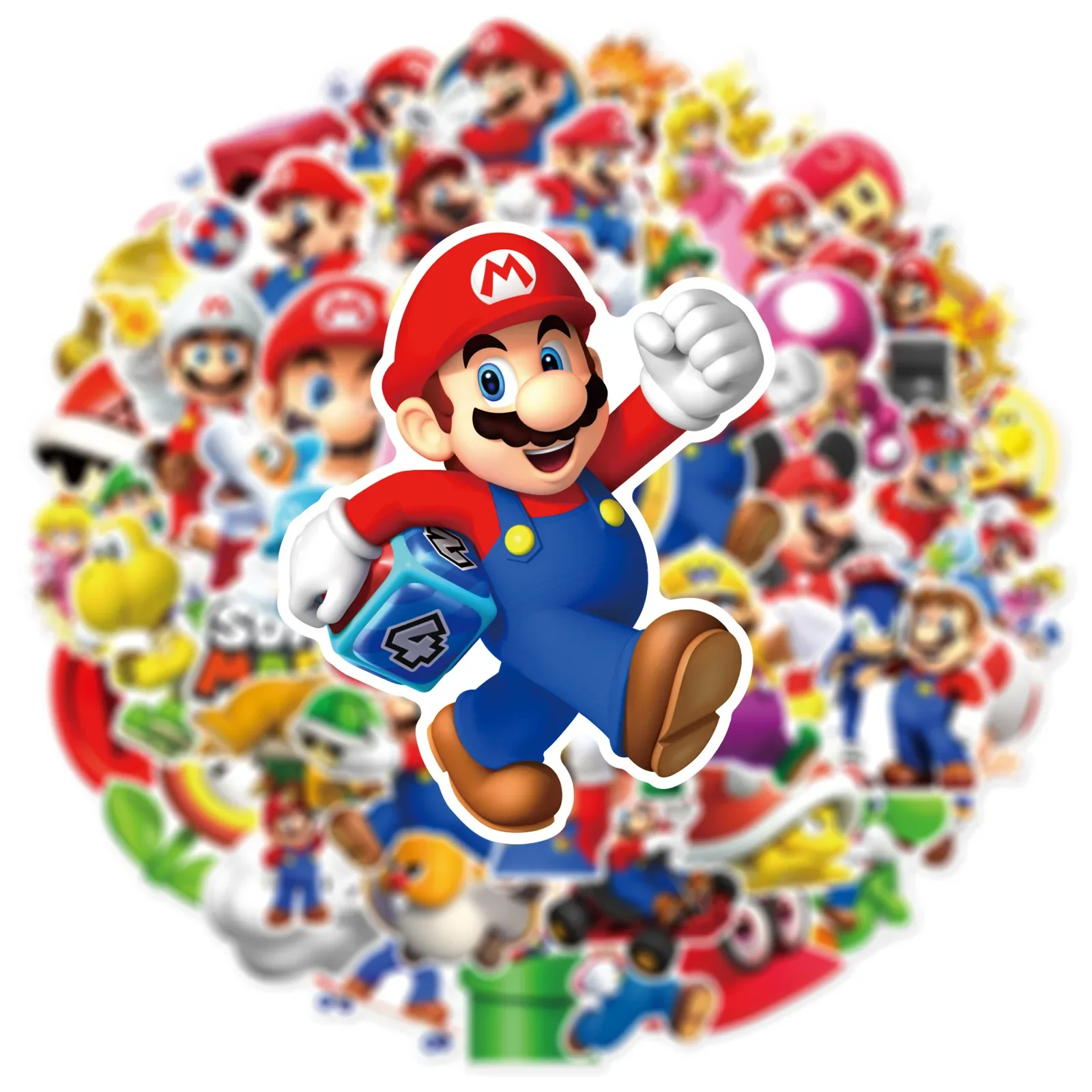 2023 New 50pcs Classic Game Super Mario Graffiti Skateboard Notebook Waterproof Sticker