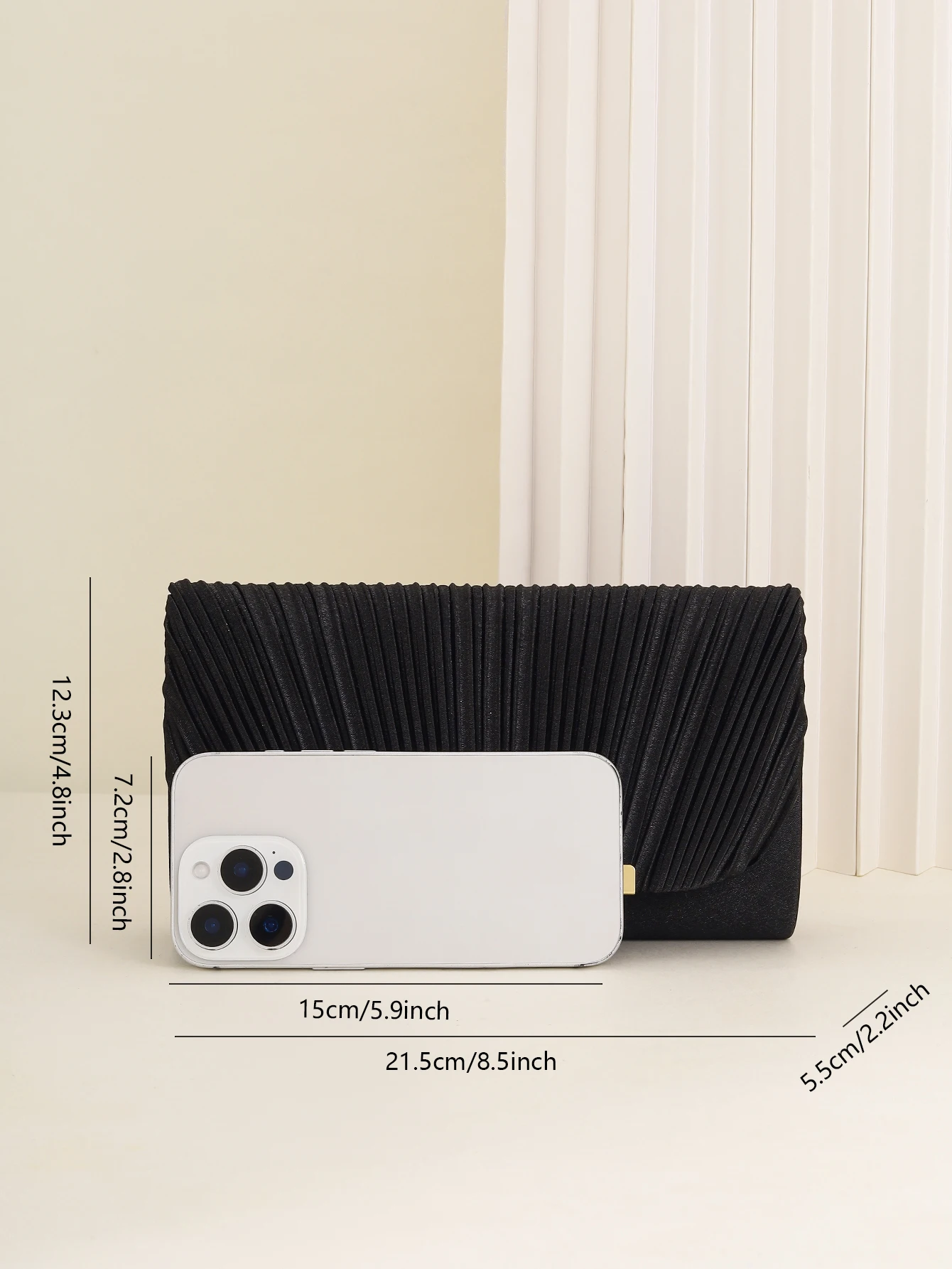 Damen-Abendtasche, Neue Kleine Quadratische Tasche mit Kette, Plissee-Design, Geeignet für Partys, Hochzeiten, Bälle, Bankette – Detail 15