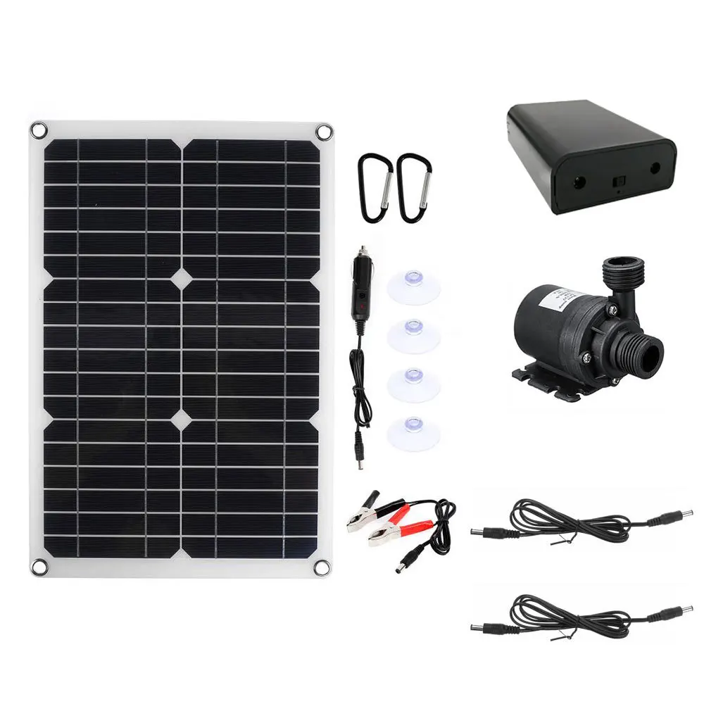 500W 800L/H Solar Water Pump With Solar Panels  Source Ultra-quiet Submersible For Outdoor Pond Garden Fountain Decoration