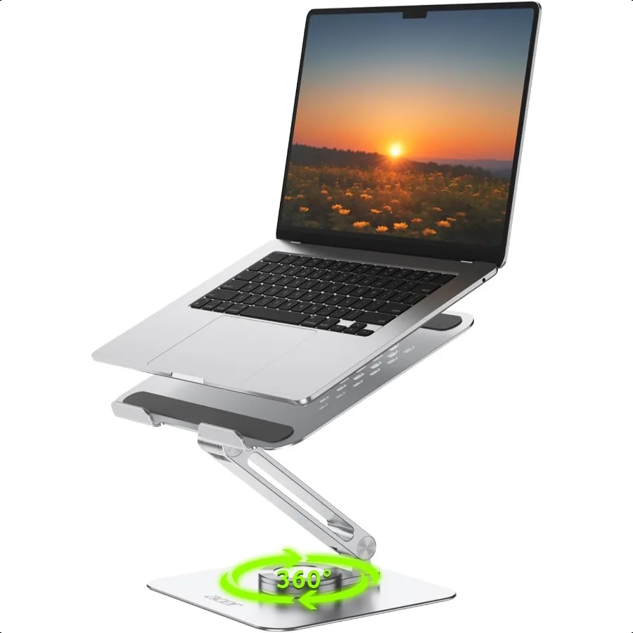 acer Laptop Stand for Desk with 360 Swivel Base Rotating Laptop Riser for Desk Adjustable Computer Stand for Laptops Ergonomic