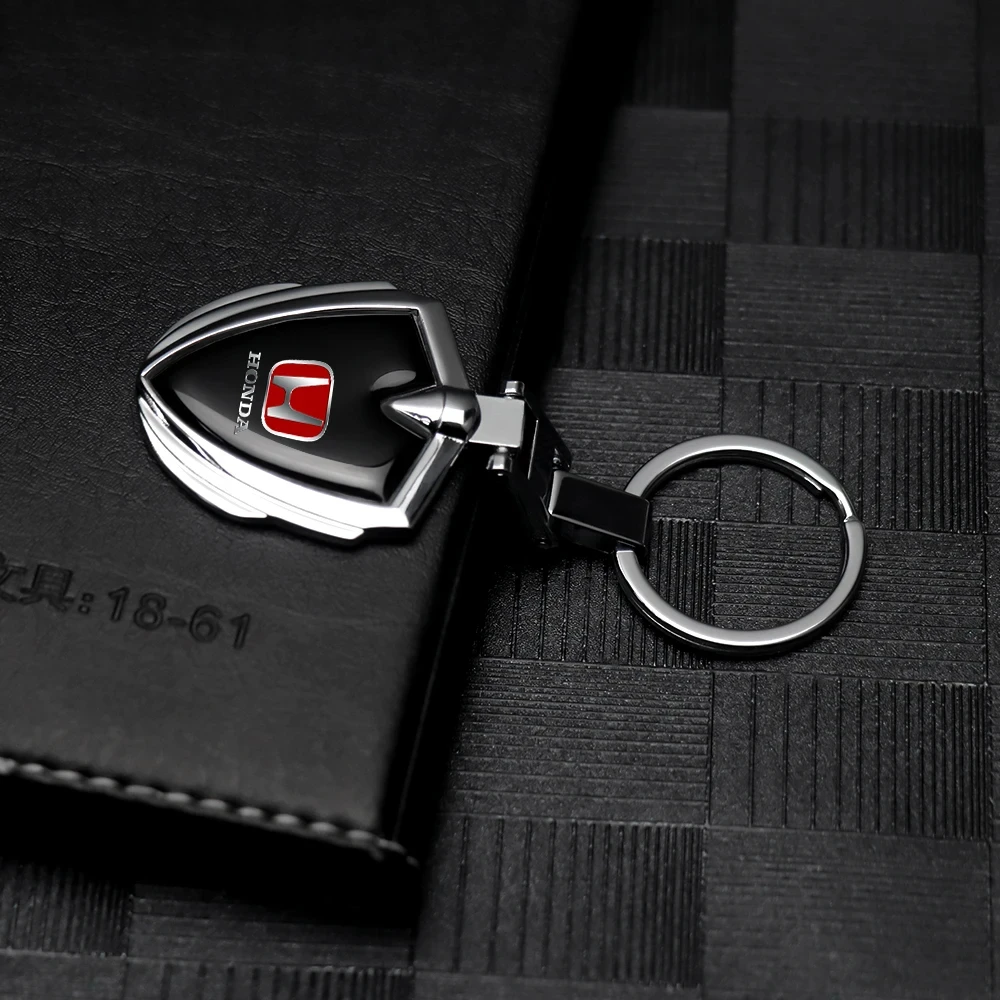 Durable 3D Metal Car Logo Key Ring, Sporty Keychain for Honda Odyssey Pilot CR-V HR-V Spirior view 2