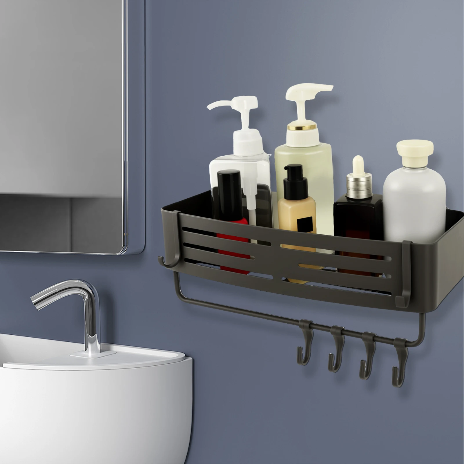 

2Pcs Bathroom Shelves Corner Shower Shelf Aluminum Wall Mount Shampoo Storage Rack Holders No Drill Kitchen Bathroom Accessories