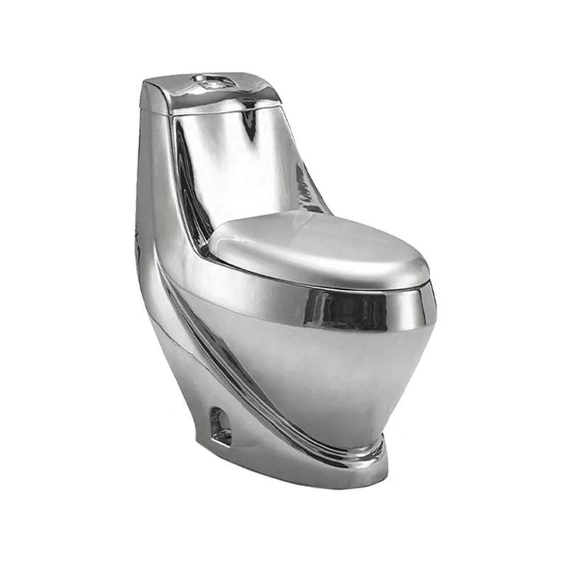 Luxury Silver Floor Toilets Bowl Set Sanitary Ware Ceramic Bathroom Complete Toilet