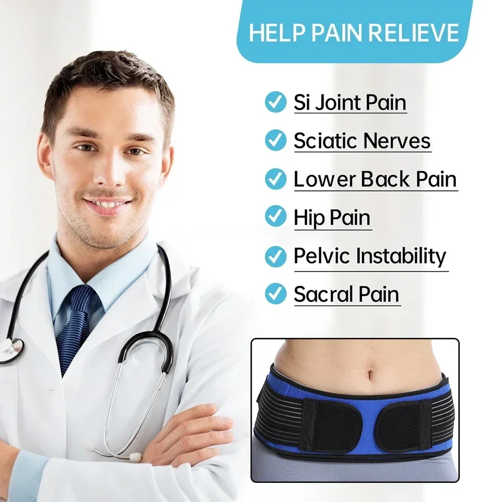 Sacroiliac Hip Belt That Alleviates Sciatic, Pelvic Lower Back, Leg & Sacral Nerve Pain Caused By Si Joint Dysfunction Hip Brace