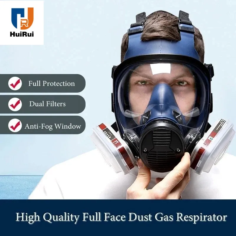 Seven in One Full Mask, Dust Proof, Gas Mask, Spray Paint, Welding, Double Filter, Safe Production Protection, Respirato