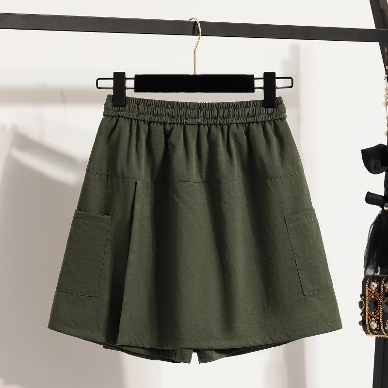Korean-style Fashion Wide-Leg Oversized Half Pants Women's Plus Size Shorts Summer Versatile High-Waisted Casual Shorts Skirt