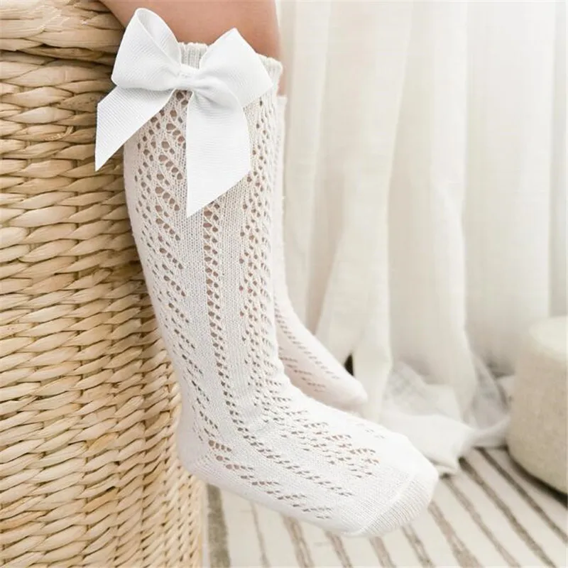 

Summer Children Girls Socks Cotton Big Bow Solid Mesh Baby Sock