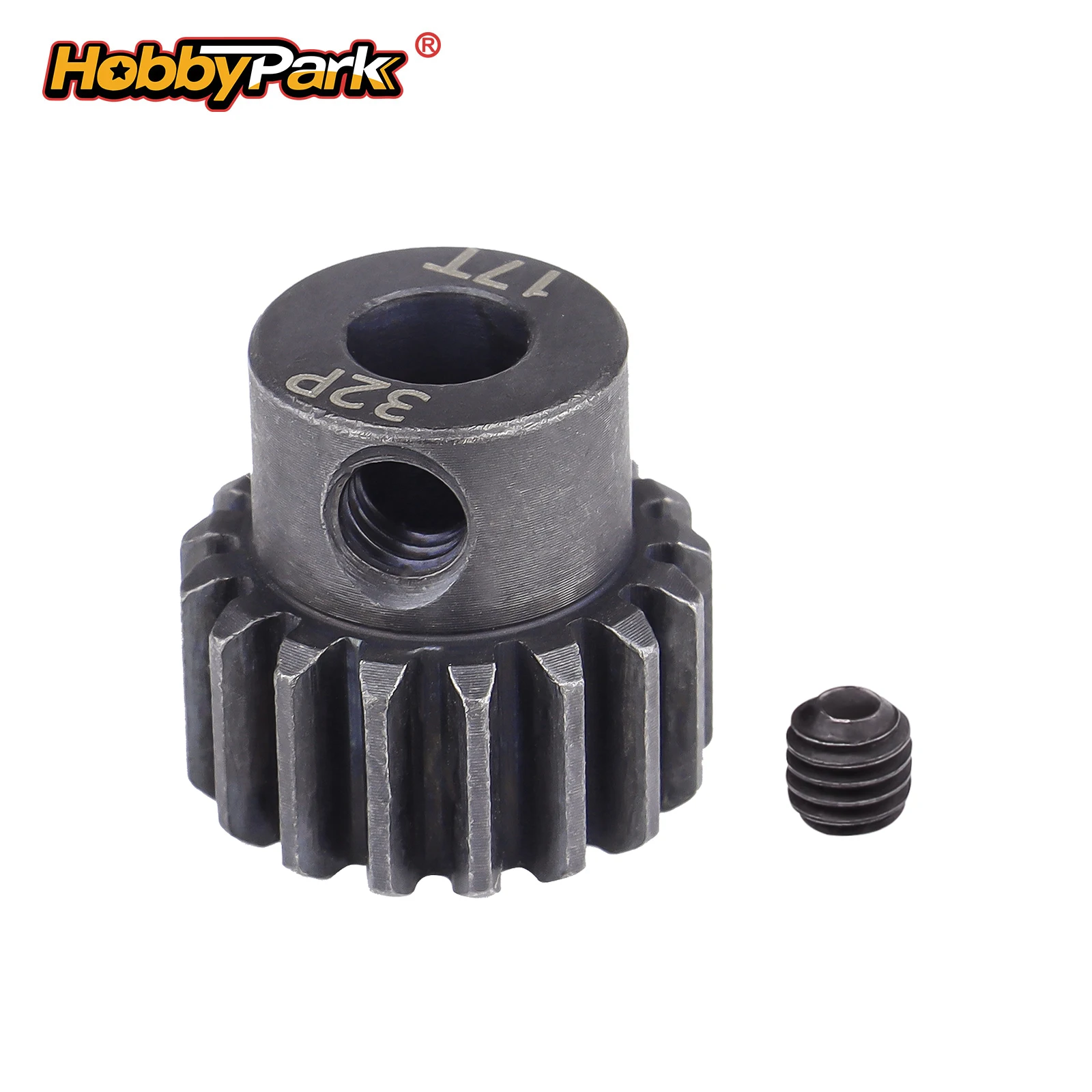 HobbyPark 17T 32P Pinion Gear 5mm Hardened Steel for 3mm Shaft 1/8 1/10 RC Car Upgrade Parts