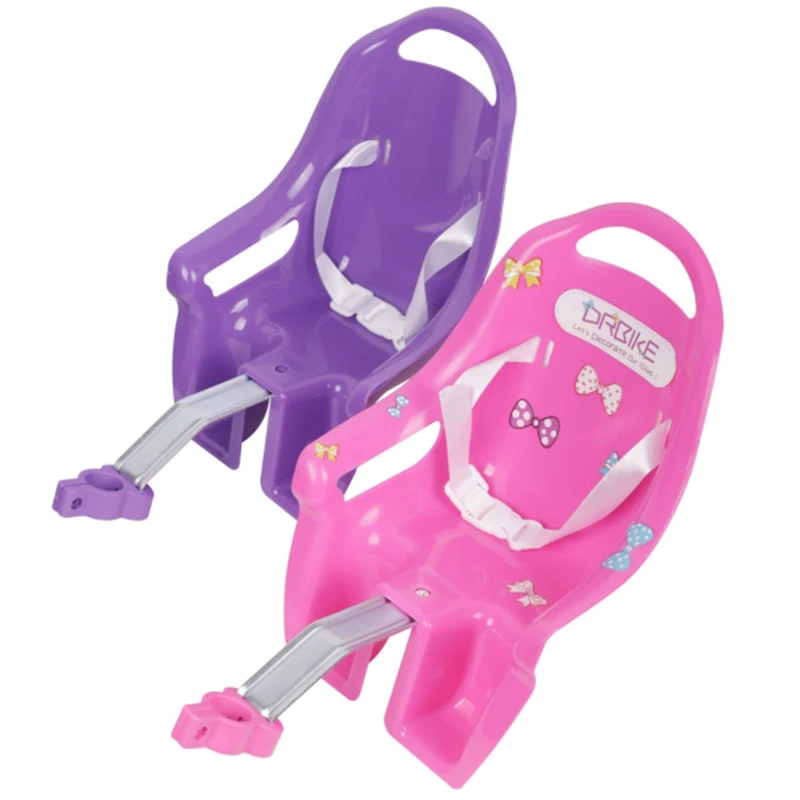 

Bike SeatUniversal Doll Bike Seat with Stickers DIY Decal Kids Bike Accessories,Pink
