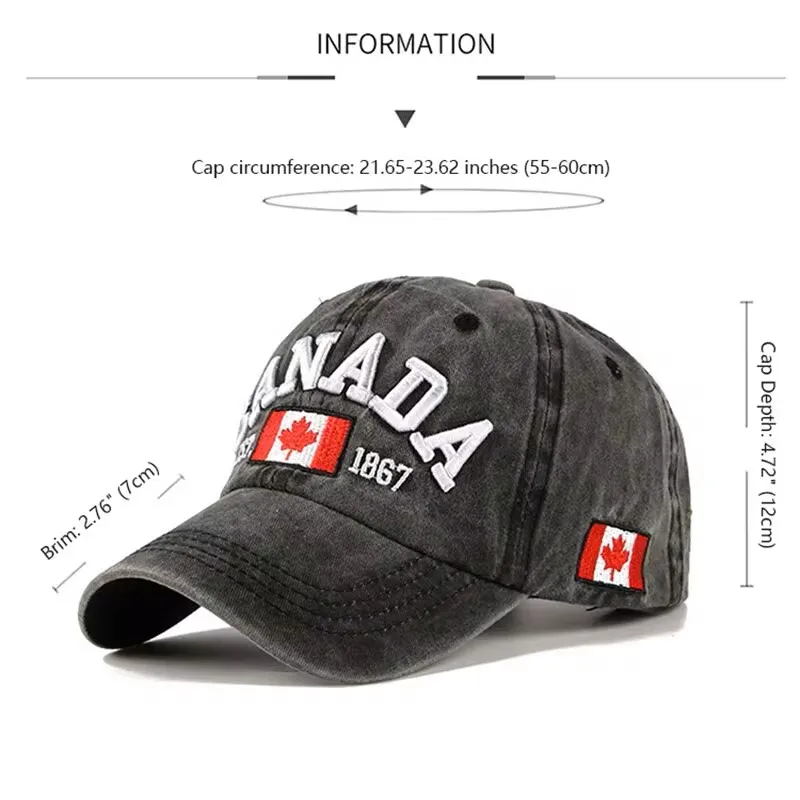 Letters Fashion Trend Hat CANADA Letters Baseball Cap for man ，Cotton Versatile Baseball Cap，sport cap