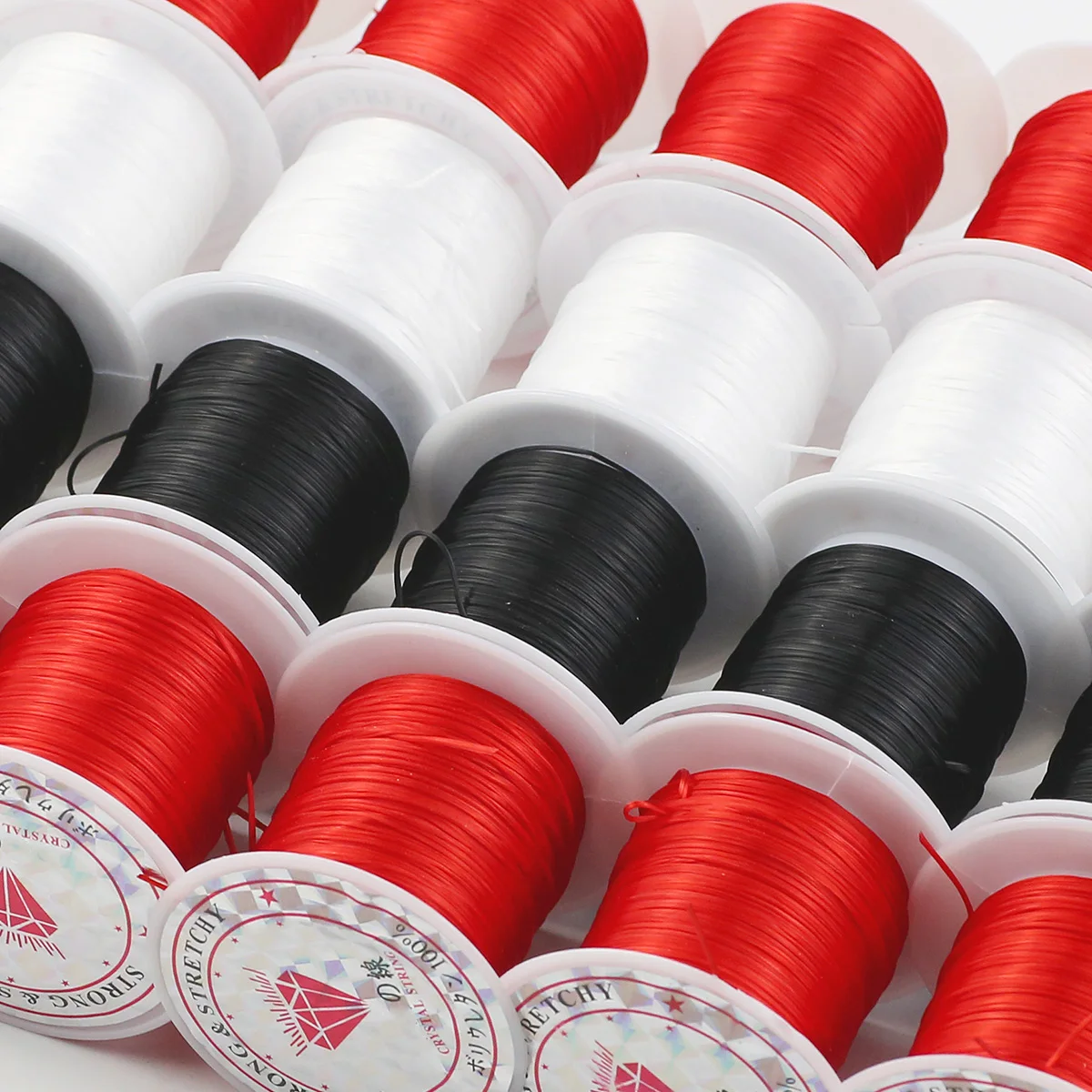 10 Metres 0.5mmBlack White Red Elastic Beading Cord Flat Crystal String For Diy Jewelry Making Bracelet Sewing Knitting Supplies