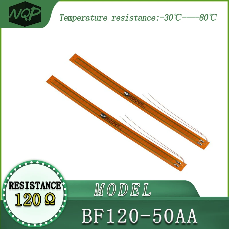 Strain Gauge BF120-50AA, high precision, resistive type, resistance value of 120 ohms, used in load cells.