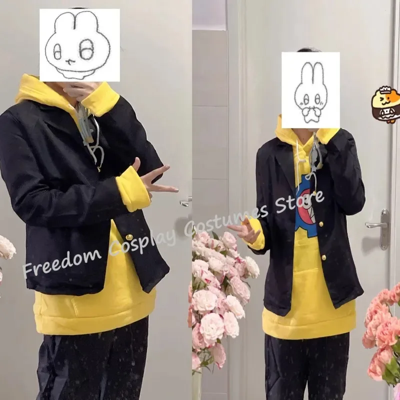 qa156 أنيمي SK8 إنفينيتي ريكي كيان شعر مستعار أصفر هوديي البلوز سترة SK ثمانية لوح التزلج الزي الرسمي تأثيري Costu