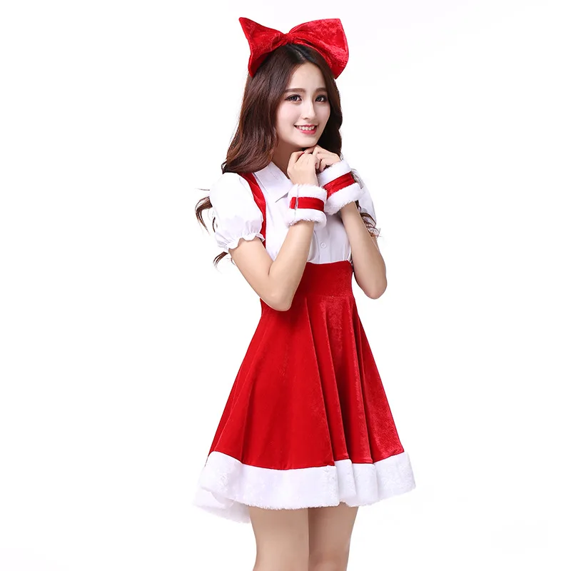 Disfraces de Navidad sexys para mujer, uniformes de sirvienta bonitos, trajes de club nocturno de Papá Noel para niña, roles de conejitos para mujer