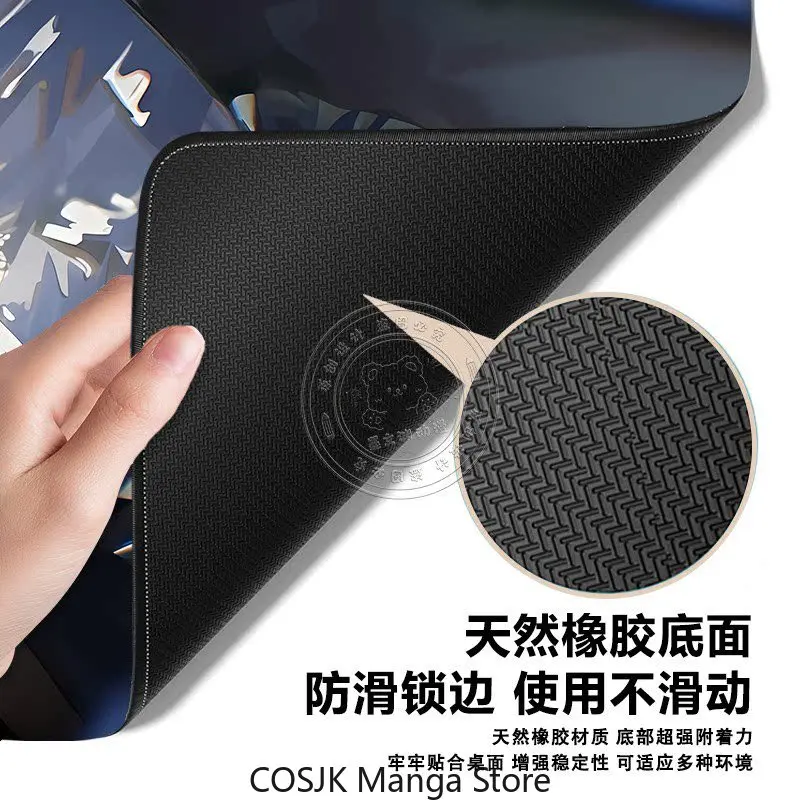Anime Wuthering Waves Extended Mouse Pad Big Size Desk Pad Stitched Edges Smooth Surface Anti-Slip Computer Laptop Mat view 4