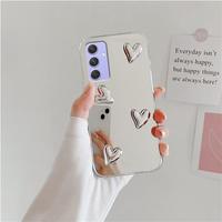 For Samsung Galaxy A54 A34 A24 A14 A12 A71 A51 4G 5G A03 Glossy 3D Love Heart Mirror Phone Case A 54 34 24 14 12 71 51 03 Cover