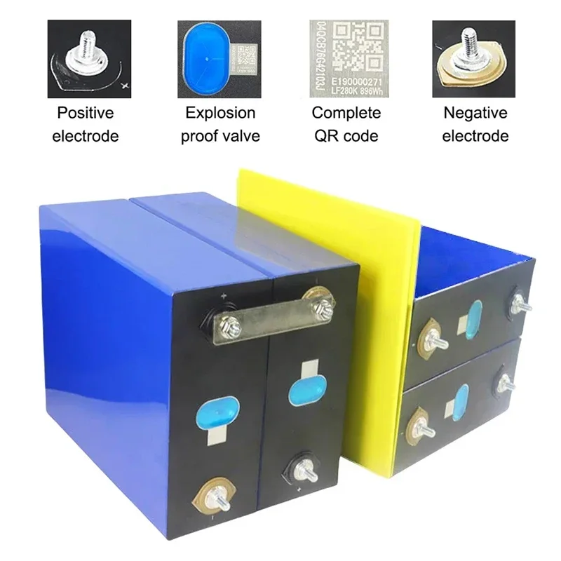 1-32PCS NEW 3.2V 280Ah Lifepo4 battery EVE-280K Grade A 3C High power 6000 cycles DIY 12v 24v 48v Solar storage RV Home Inverter