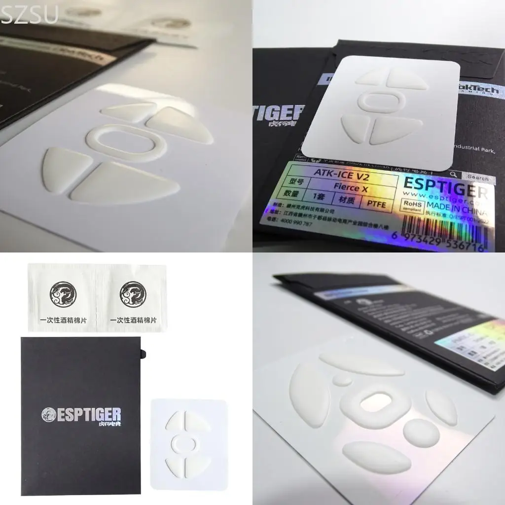 SZSU Espots ICE Mouse Feet Skates Pad For ATK FIERCE X Mouse White Anti skid Sticker Mouse Feet