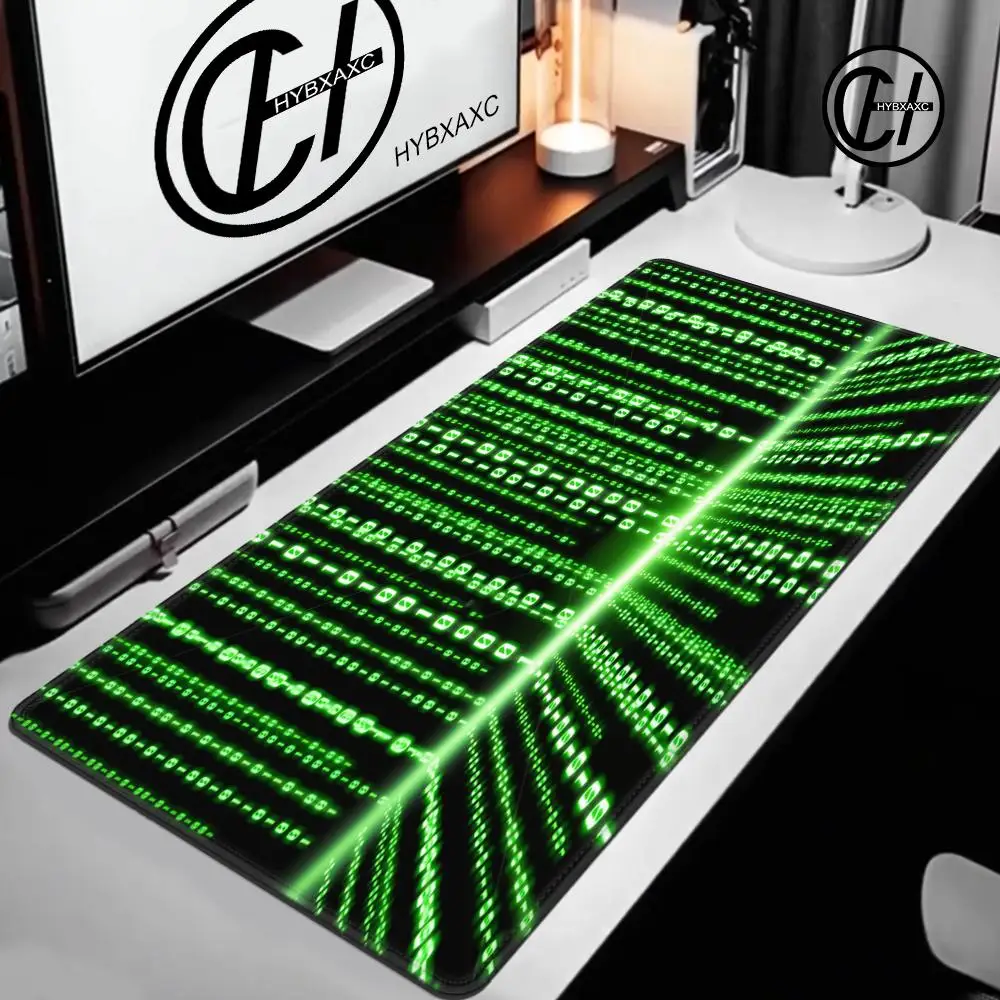 Matrix Binary Code Mouse Pad Large Rubber Base Anti-slip PC Desk Accessories for Office & Gamer Keyboard Mats Decor Mat HYBXAXC