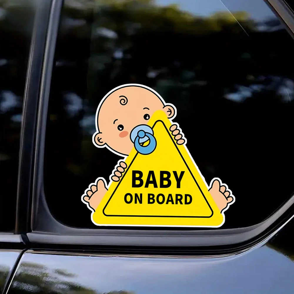 Baby On Board Waterproof Vinyl Sticker Anti-Scratch Decal For Car Window Bumper Exterior Decor Accessories,13x12cm
