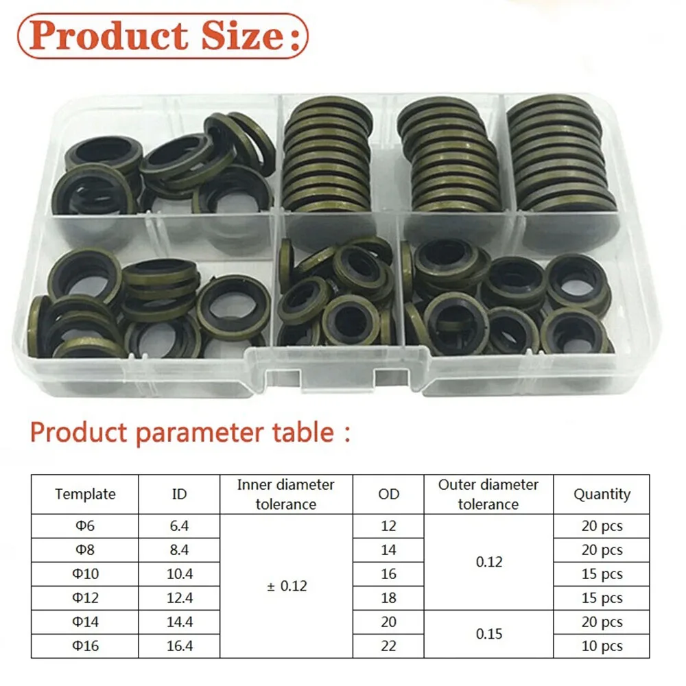 150 قطعة المستعبدين ختم حلقة لإحكام الإغلاق مجموعة متنوعة النفط استنزاف المسمار مجتمعة غسالة مجموعة الختم M6 M8 M10 M12 M14 M16 M18 M20 M22