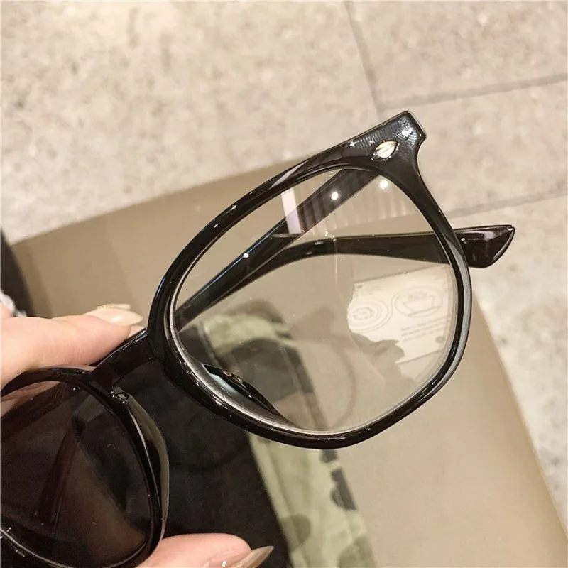 1/2 قطعة إطار كبير نظارات خمر ليوبارد طباعة النساء الرجال البيضاوي الإطار مكافحة الضوء الأزرق النظارات ماكياج خالية النظارات الإكسسوارات