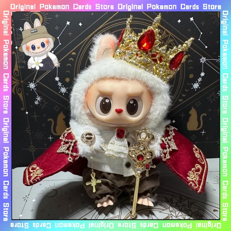 

Only Clothes for 17cm V1 V2 V3 Labubu Coronation 6 Pieces Set Royal Plush Cape Dolls Accessories Decoration Toy Birthday Gift
